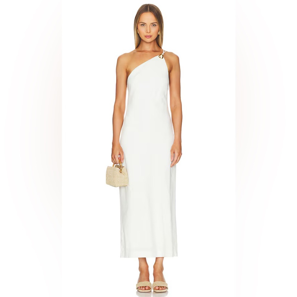 NEW Cult Gaia Rinley White One Shoulder Slip Dress S
